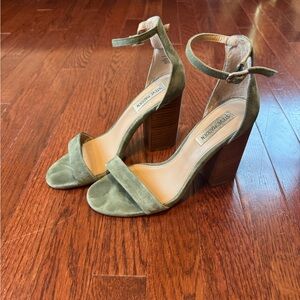 Steve Madden Green Suede Women's Block Heels